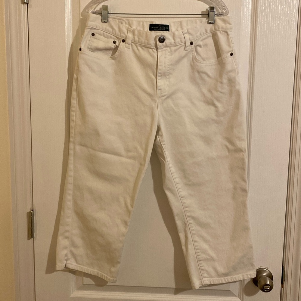 Ralph Lauren white denim Capri jeans size 14